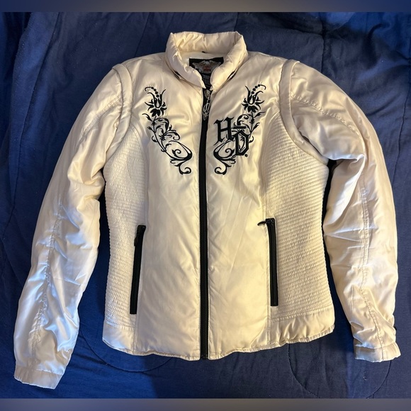 Harley-Davidson White Jacket with Black Embroidery - Picture 6 of 10